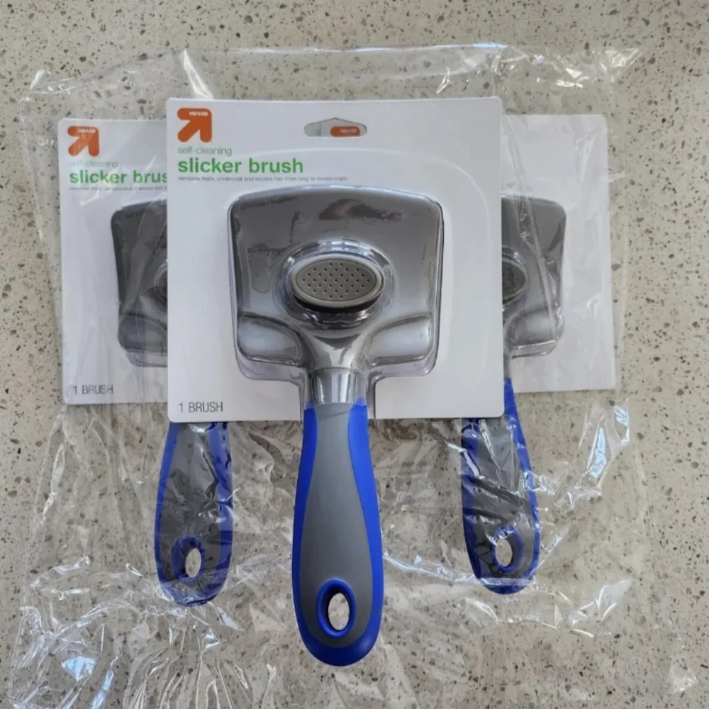 Self Clean Dog Grooming Tool Removes Mats Undercoat. Slicker Brush - 3 Pack